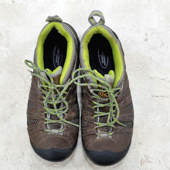 Keen Voyageur Women's Shoe Size 9.5 Green Brown Leather Hiking Sneaker - Picture 2 of 16